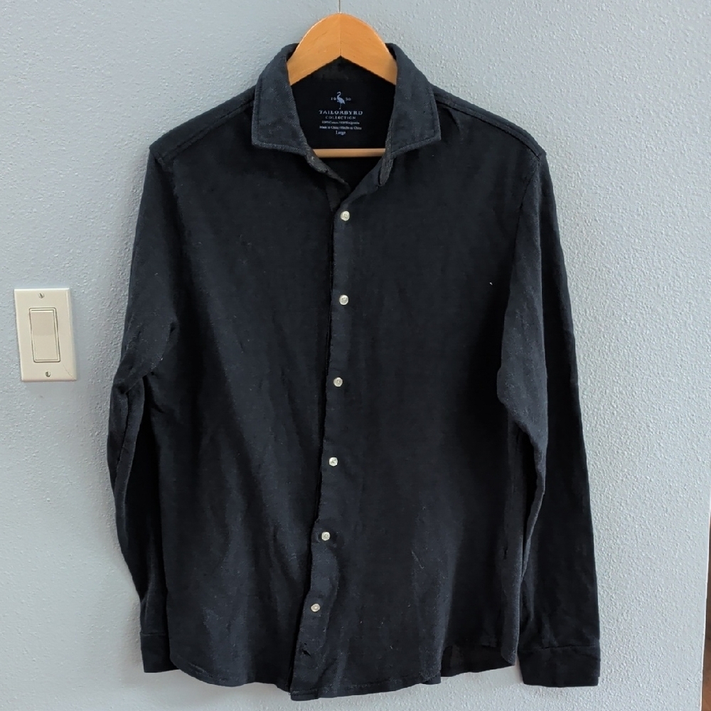 Tailorbyrd Men's Blue Flannel Button Up Shirt